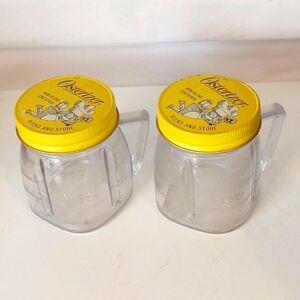 Lot of 2 Vintage Osterizer Mini Blend Containers 8 oz Plastic Blender Jars